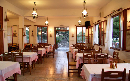 The interior of the restaurant Lempesis